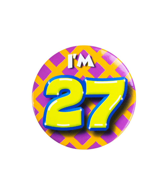 I'm 27 Button 27 Jaar 5,5cm van Paper Dreams koop je bij Partywinkel