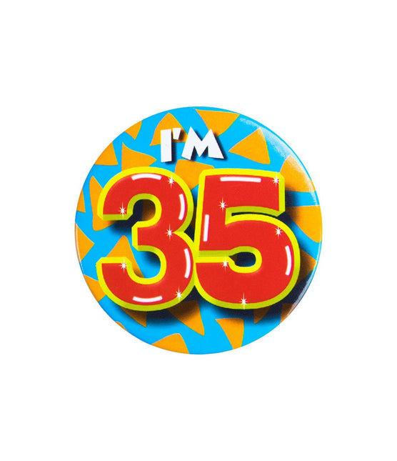 I'm 35 Button 35 Jaar 5,5cm van Paper Dreams koop je bij Partywinkel
