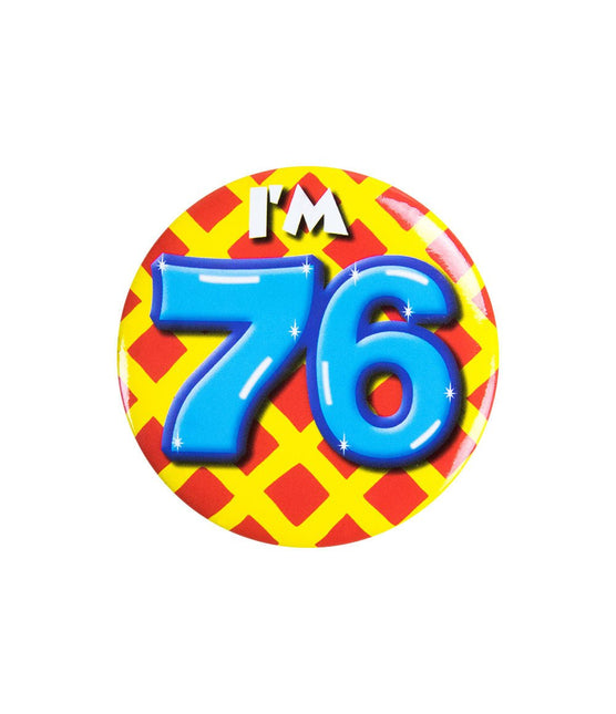 I'm 76 Button 76 Jaar 5,5cm van Paper Dreams koop je bij Partywinkel