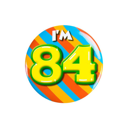 I'm 84 Button 84 Jaar 5,5cm van Paper Dreams koop je bij Partywinkel