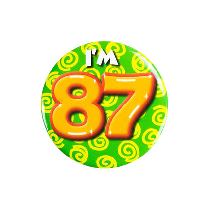 I'm 87 Button 87 Jaar 5,5cm van Paper Dreams koop je bij Partywinkel