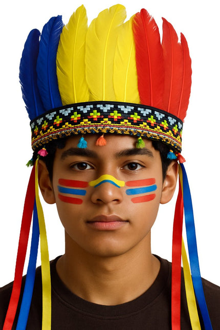 Indianentooi Gekleurd Veren van Fiestas Guirca koop je bij Partywinkel