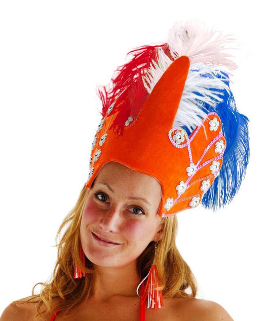 Indianentooi Oranje Rood Wit Blauw van Folat koop je bij Partywinkel