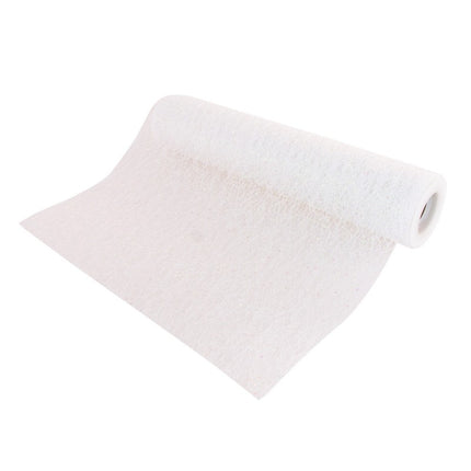 Runner da tavola bianco con glitter iridescenti 5m