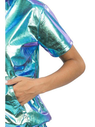 Iriserende Blauwe Festivalset Dames 2-Delig van CHAKS koop je bij Partywinkel