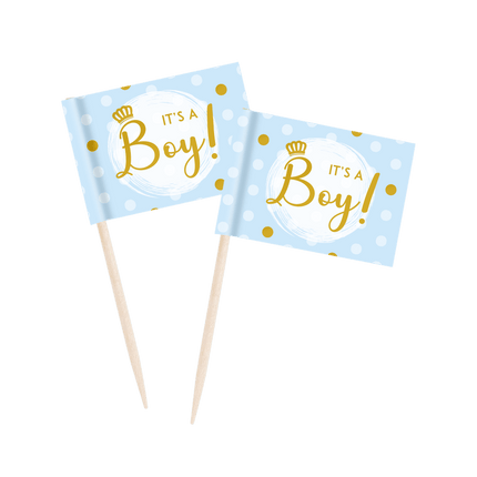 It'S A Boy Cupcake Toppers van Paper Dreams koop je bij Partywinkel