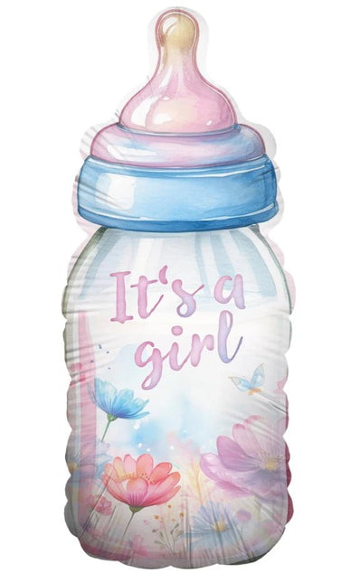 It'S A Girl Helium Ballon Fles Leeg 78cm van VDV Benefit koop je bij Partywinkel