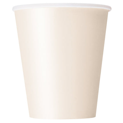 Ivoorkleur Bekers 266ml 8st van Unique koop je bij Partywinkel