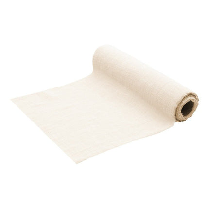 Ivoorkleurige Tafelloper Katoen 5m van CHAKS koop je bij Partywinkel