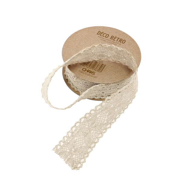 Nastro di pizzo Beige 2,5Cm 2m