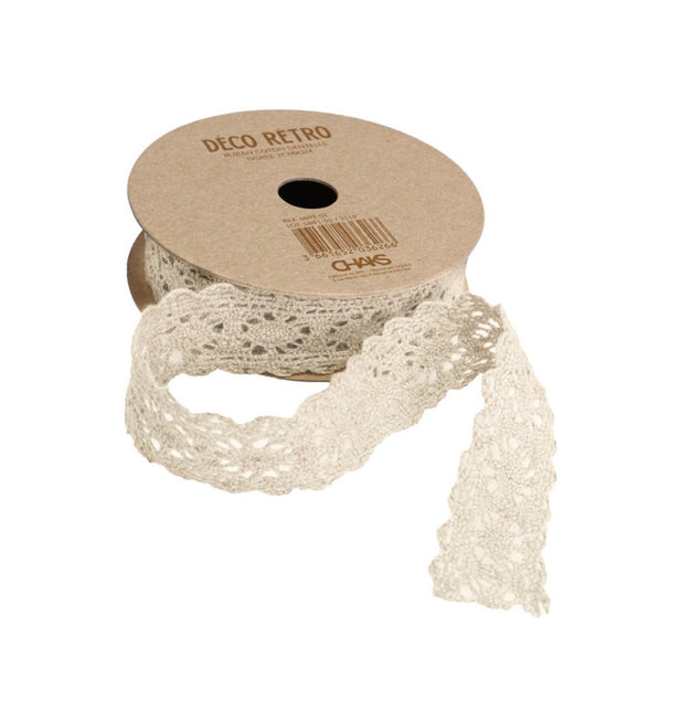Nastro di pizzo beige 2Cm 2m