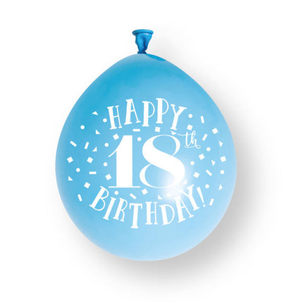 Palloncini in lattice da 10 ct "Happy 18th Birthday" da 23 cm