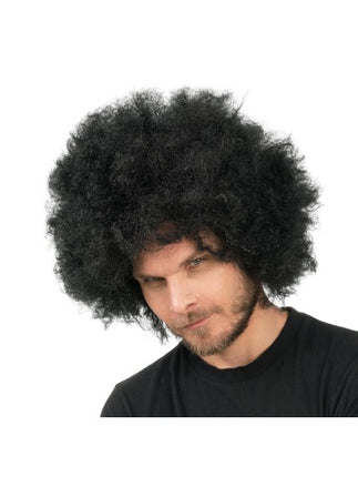 Parrucca afro Jackson, nera, 33 cm