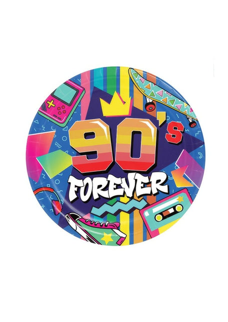 Jaren 90 Borden 23cm 6st van Fiestas Guirca koop je bij Partywinkel