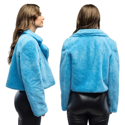 Jasje Fluffy rave turquoise (M/L) van Boland koop je bij Partywinkel