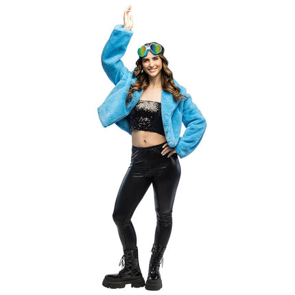 Jasje Fluffy rave turquoise (M/L) van Boland koop je bij Partywinkel