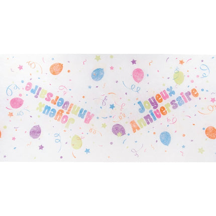 Runner da tavola Joyeux Anniversaire colorato 5m
