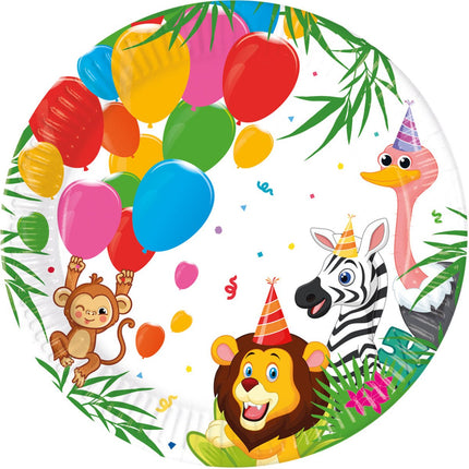 Jungle Dieren Borden 23cm 8st van Procos koop je bij Partywinkel