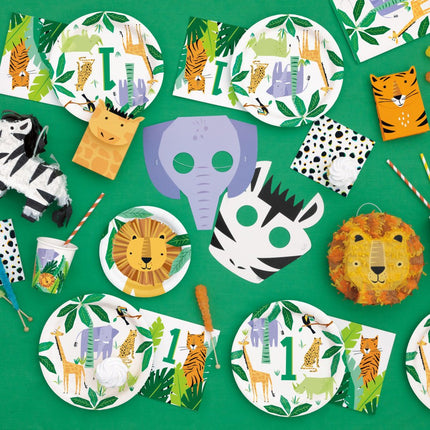 Jungle Dieren Maskers 8st van Unique koop je bij Partywinkel
