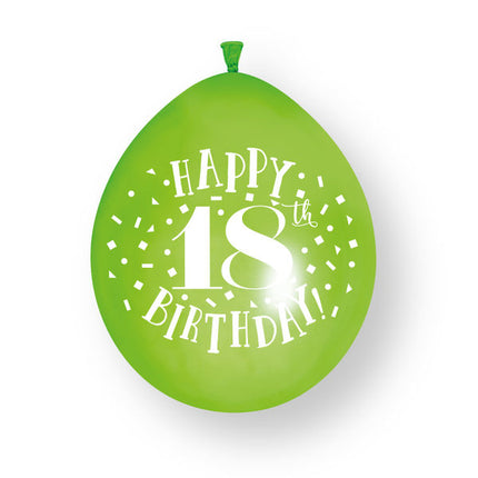 Palloncini in lattice da 10 ct "Happy 18th Birthday" da 23 cm