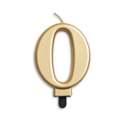 Kaars 0 Jaar Goud Metallic 8cm van WeFiesta koop je bij Partywinkel