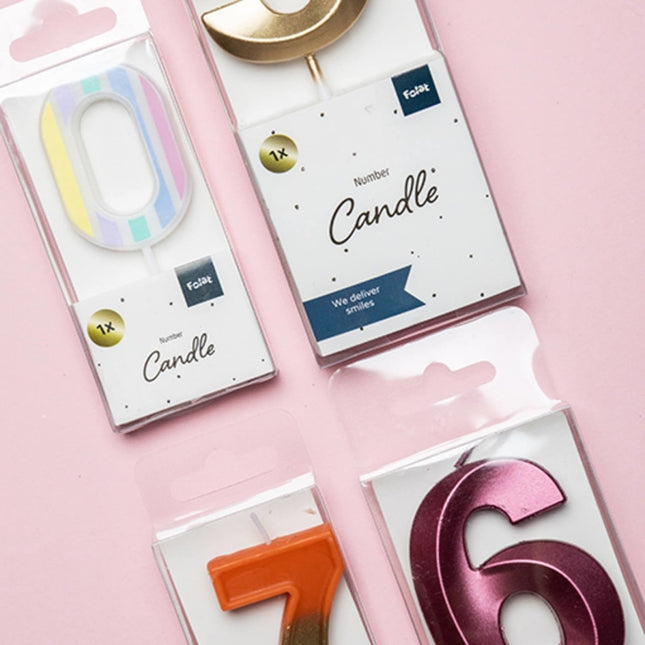 Kaars 0 Jaar Pastel 5cm van Folat koop je bij Partywinkel