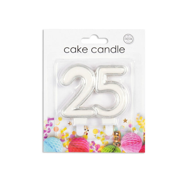 Kaars 25 Jaar Zilver 7cm van WeFiesta koop je bij Partywinkel