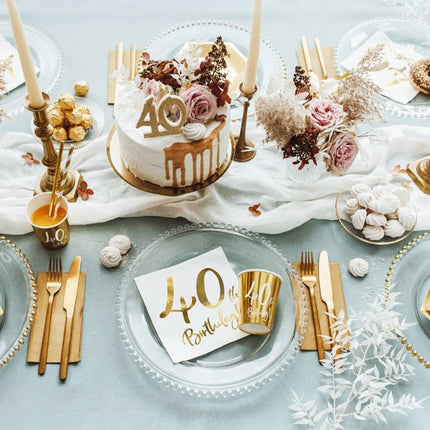 Kaars 40 Jaar Goud 7,5cm van Partydeco koop je bij Partywinkel