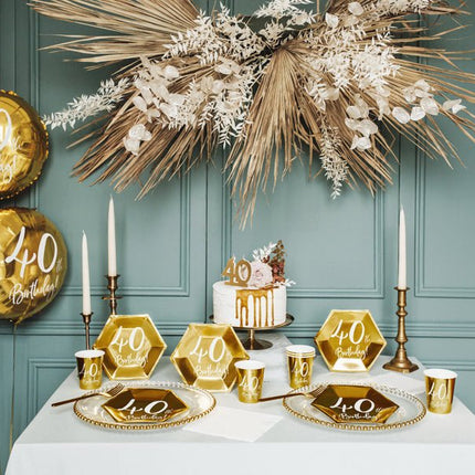 Kaars 40 Jaar Goud 7,5cm van Partydeco koop je bij Partywinkel