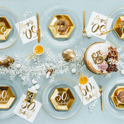 Kaars 50 Jaar Goud 7,5cm van Partydeco koop je bij Partywinkel