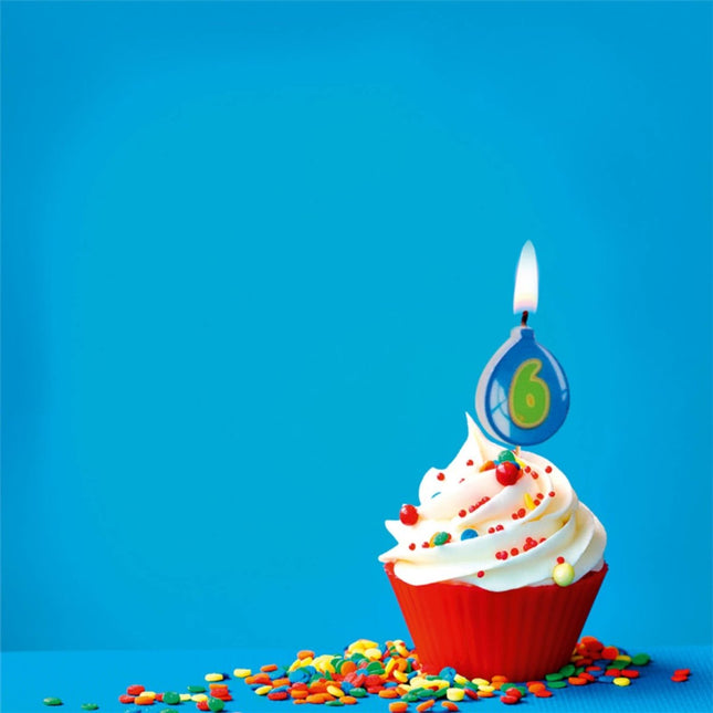 Kaars 6 Jaar Ballon 8cm van Folat koop je bij Partywinkel