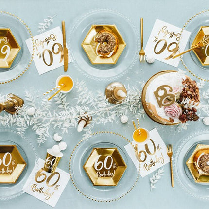 Kaars 60 Jaar Goud 7,5cm van Partydeco koop je bij Partywinkel