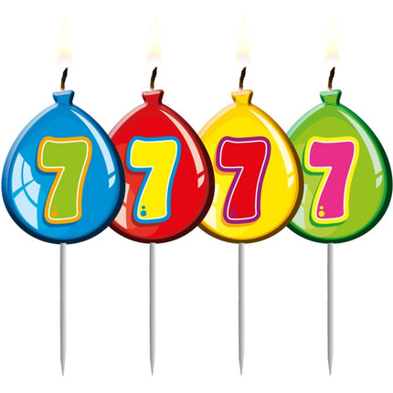 Kaars 7 Jaar Ballon 8cm van Folat koop je bij Partywinkel