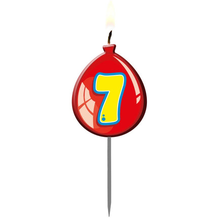 Kaars 7 Jaar Ballon 8cm van Folat koop je bij Partywinkel