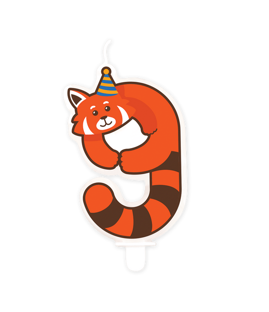 Kaars 9 Jaar Wasbeer van Paper Dreams koop je bij Partywinkel