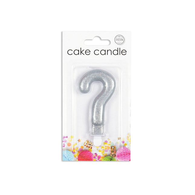 Kaars ? Jaar Zilver Glitter 7cm van WeFiesta koop je bij Partywinkel