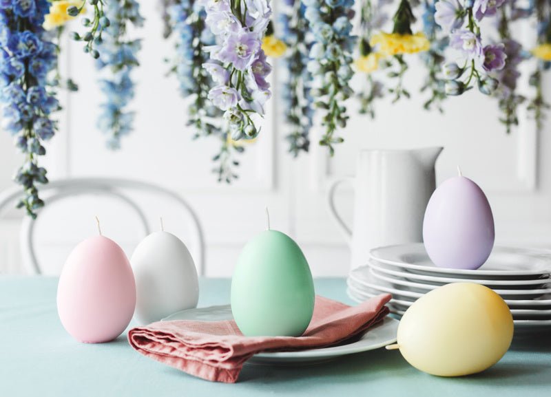Kaars Paasei Paars 10cm van Partydeco koop je bij Partywinkel