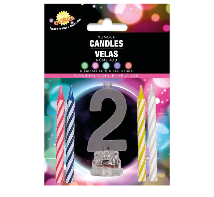 Kaarsenhouder 2 Jaar Led 13cm van Fiestas Guirca koop je bij Partywinkel