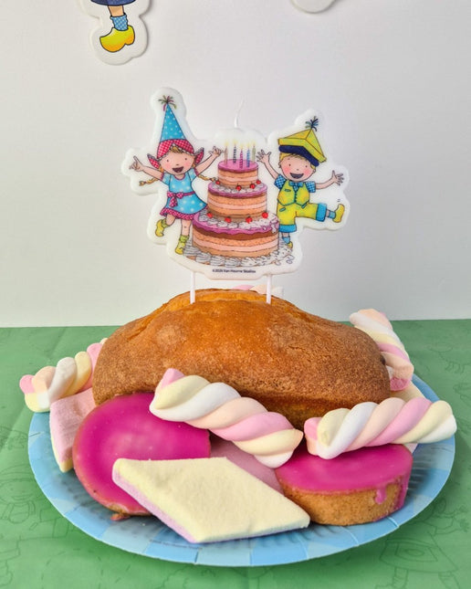 Kaarsje Fien & Teun 15cm van Haza Witbaard koop je bij Partywinkel