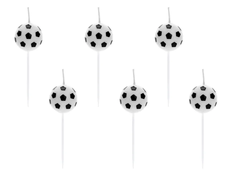 Kaarssen Voetbal 2,5cm 6st van Partydeco koop je bij Partywinkel