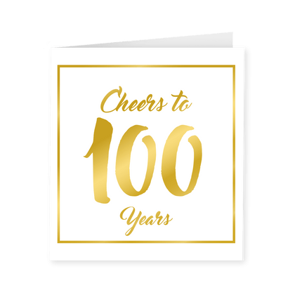 Kaart 100 Jaar Goud Wit 15cm van Paper Dreams koop je bij Partywinkel