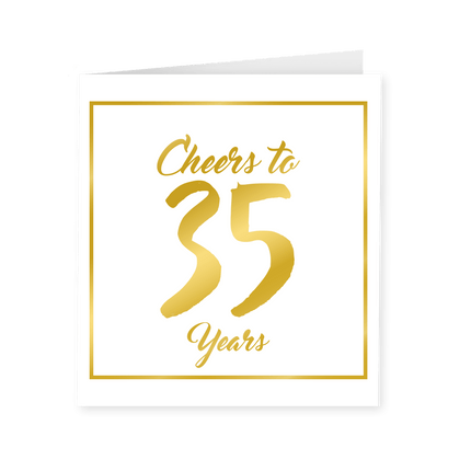 Kaart 35 Jaar Goud Wit 15cm van Paper Dreams koop je bij Partywinkel