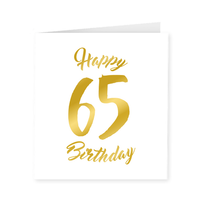 Kaart 65 Jaar Goud Wit 15cm van Paper Dreams koop je bij Partywinkel
