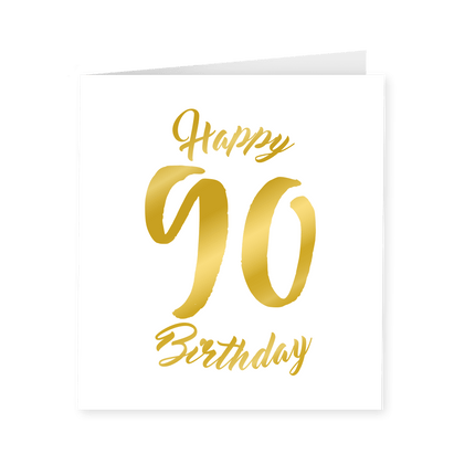 Kaart 90 Jaar Goud Wit 15cm van Paper Dreams koop je bij Partywinkel