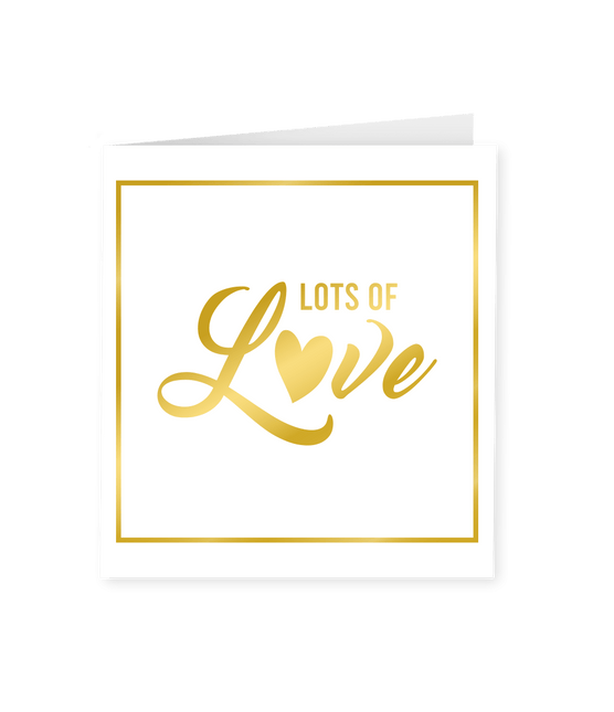 Kaart Lots Of Love Goud Wit 15cm van Paper Dreams koop je bij Partywinkel