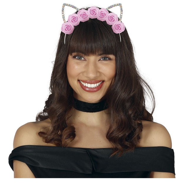 Kat Haarband Roze - Partywinkel - 8434077230473