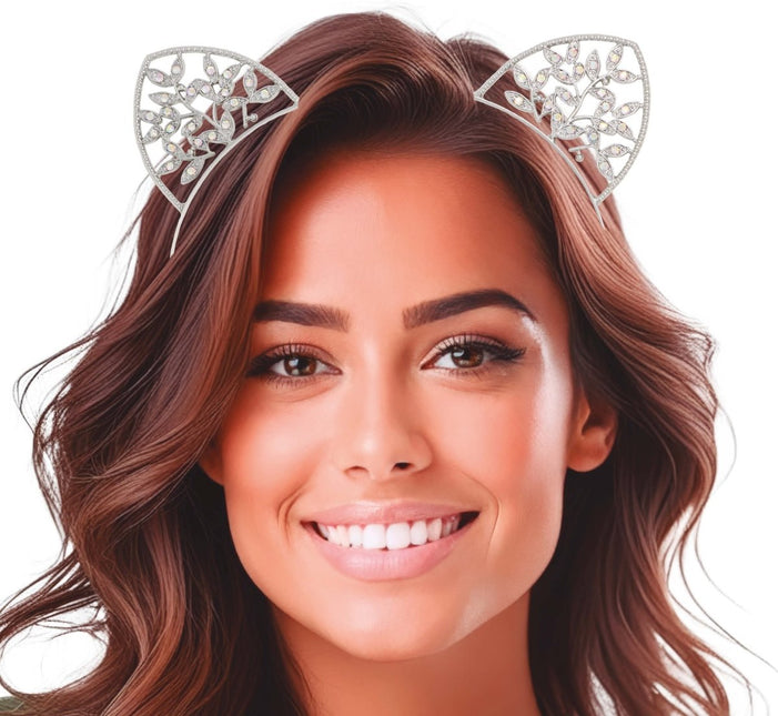 Kat Haarband Zilver - Partywinkel - 8434077137277