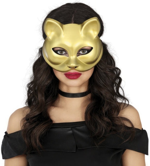Kat Oogmasker Goud van Fiestas Guirca koop je bij Partywinkel