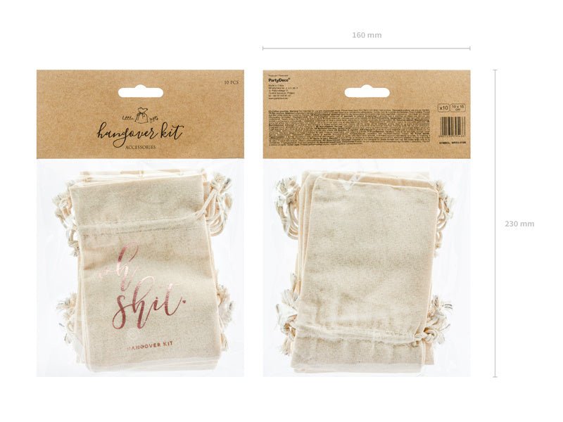 Katoenen Zakjes Oh Shit 15cm 10st van Partydeco koop je bij Partywinkel