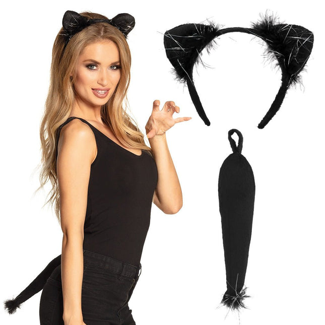 Katten Haarband en Staart - Partywinkel - 8712026523075